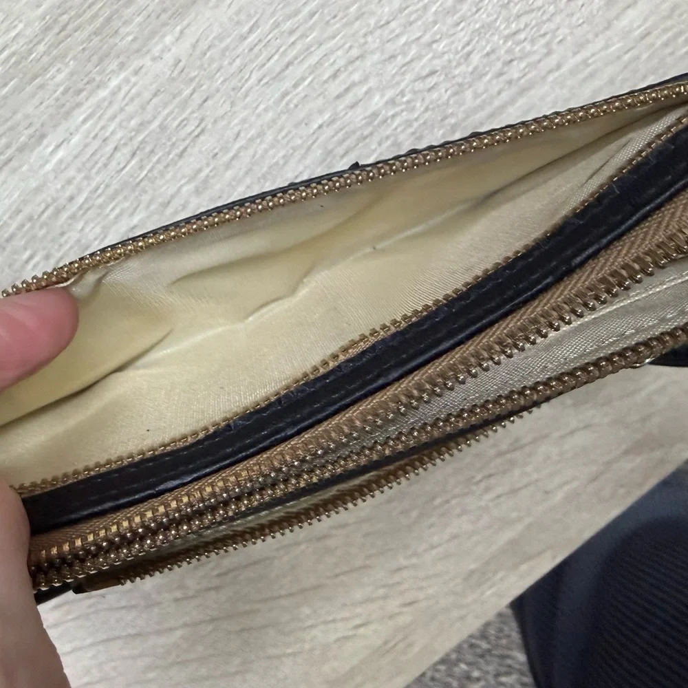 Spartina 449 Wristlet Wallet Blank And Creme Linen & Leather